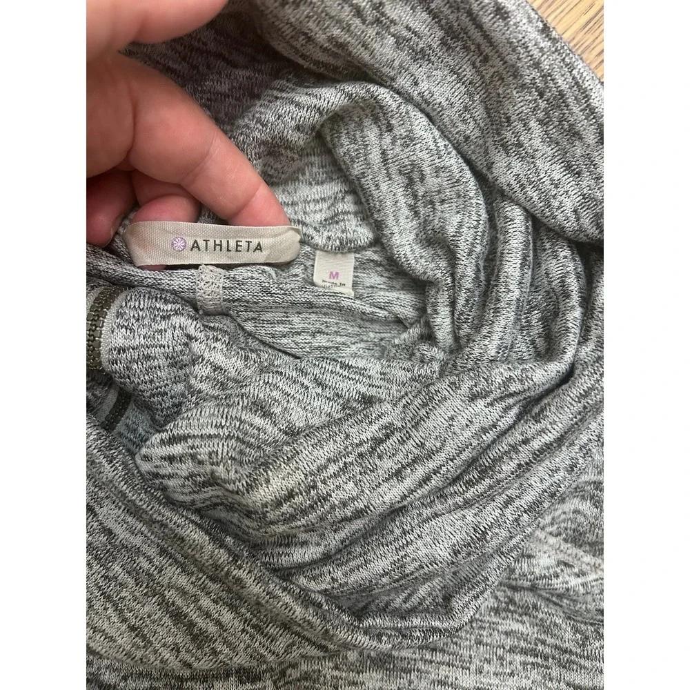 Athleta Gray Space Dye Cowl Neck Hoodie Size Medium